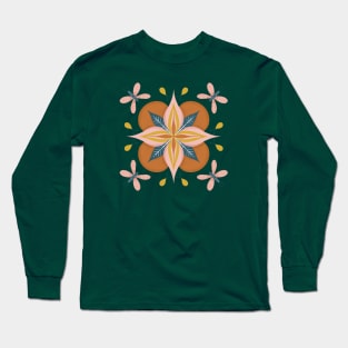 Vintage Botanical Flower Illustration Long Sleeve T-Shirt